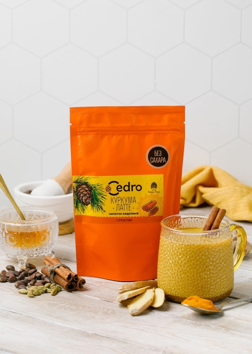 Кедровый напиток латте куркума, 120 г