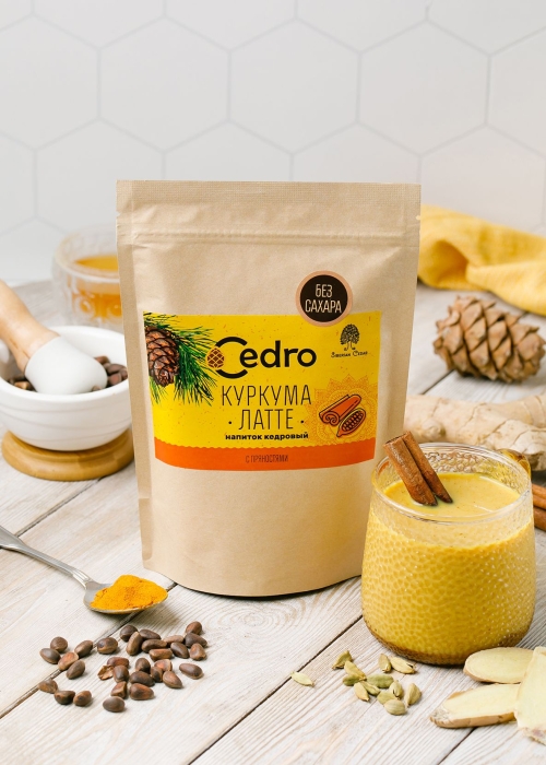 Кедровый напиток латте куркума, 250 г