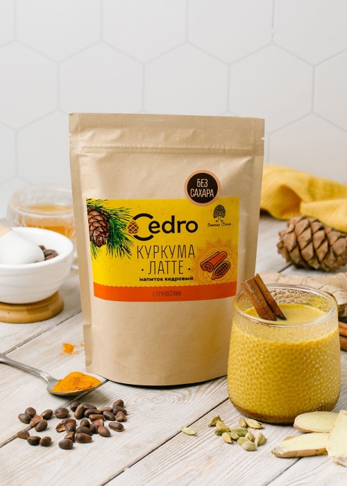 Кедровый напиток латте куркума, 250 г