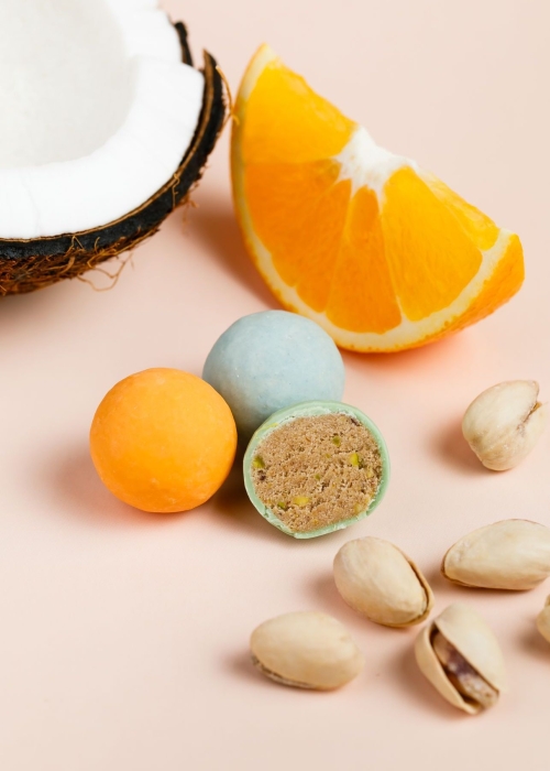 Конфеты протеиновые MyTrueFit, 35 г — кокос, фисташка, апельсин