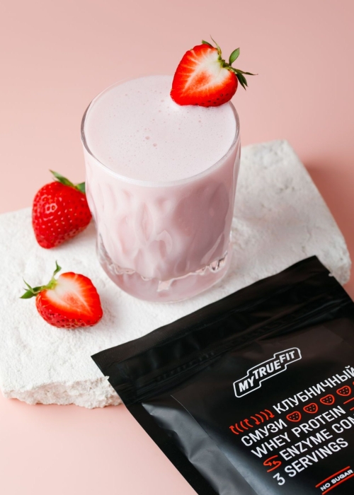Коктейль протеиновый MyTrueFit клубничный смузи, 90 г