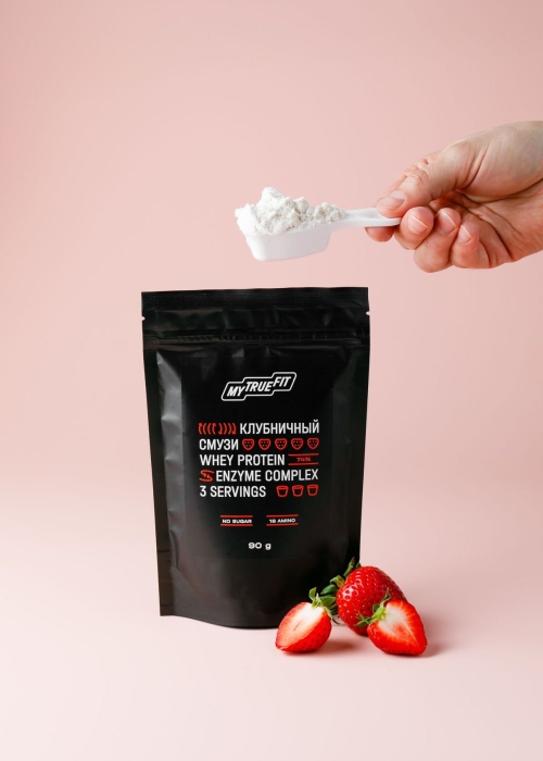 Коктейль протеиновый MyTrueFit клубничный смузи, 90 г