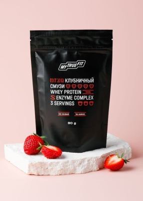 Коктейль протеиновый MyTrueFit клубничный смузи, 90 г
