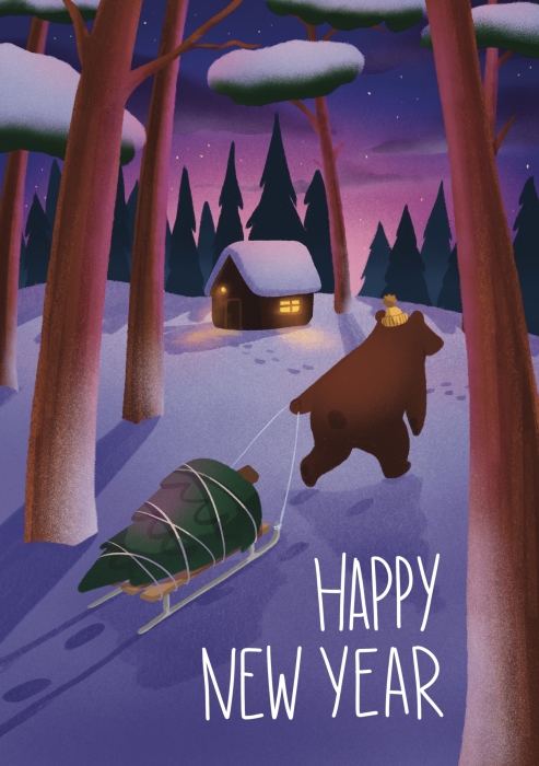 Открытка «Happy New Year»