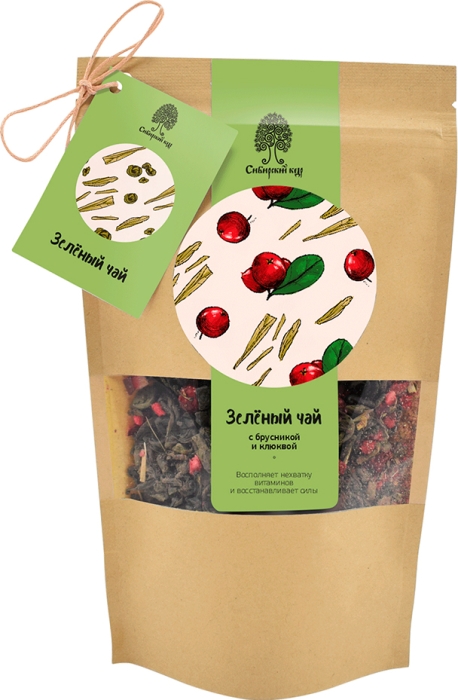 Чай зелёный с брусникой и клюквой, 50 г