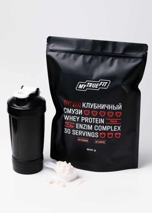 Коктейль протеиновый MyTrueFit клубничный смузи, 900 г